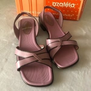 AZALEIA PRECIOUS LILAC/BROWN SANDALS 10M PRE OWNED